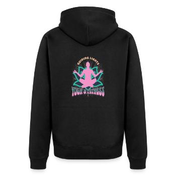 Yoga Meditation Lover Zen Focus Spiritual Buddhism - Unisex Premium Bio Zip Hoodie - Schwarz - Hinten - Nico (187cm)