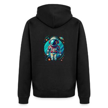 ASTRONAUT - Unisex Premium Organic Zip Hoodie - black - Back - Nico (187cm)