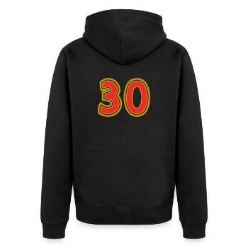 30. 30 ANS. 30e ANNIVERSAIRE. ANNIVERSAIRE 30 ANS. - Veste à capuche bio Premium Unisexe - noir - Dos - Nico (187cm)