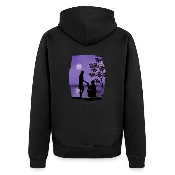 valentine JOUR - Veste à capuche bio Premium Unisexe - noir - Dos - Nico (187cm)