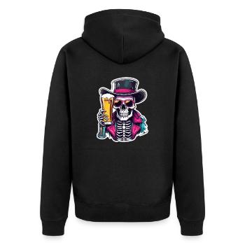 Crâne / Crâne / Squelette / Gothique / Bière - Veste à capuche bio Premium Unisexe - noir - Dos - Nico (187cm)