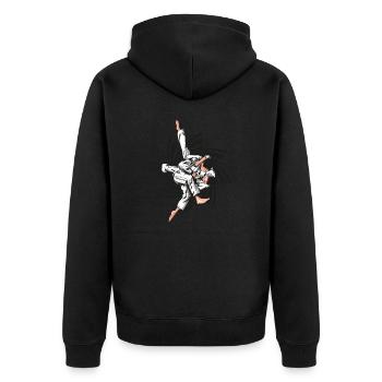 prise de judo noir - Veste à capuche bio Premium Unisexe - noir - Dos - Nico (187cm)