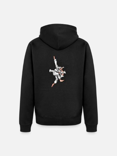 black judo hold - Unisex Premium Organic Zip Hoodie - black