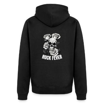 Rock Fever Skull - Unisex Premium Organic Zip Hoodie - black - Back - Nico (187cm)