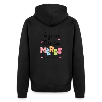 joyeuse fete des mères je t aime maman - Veste à capuche bio Premium Unisexe - noir - Dos - Nico (187cm)