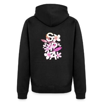 Women girl power design art female feminism SPA - Unisex Premium Organic Zip Hoodie - black - Back - Nico (187cm)