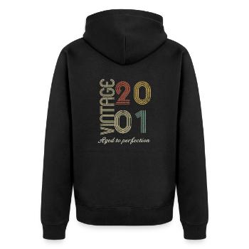 Cadeau d’anniversaire 23 ans - 2001 - Veste à capuche bio Premium Unisexe - noir - Dos - Nico (187cm)