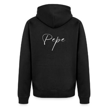 Pepe Name T-Shirt Gift for Men - Unisex Premium Organic Zip Hoodie - black - Back - Nico (187cm)