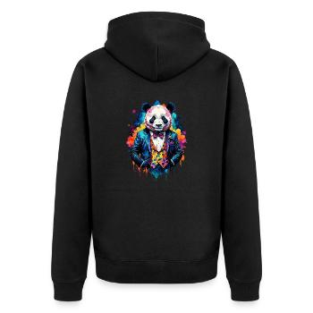 Panda en costume - Veste à capuche bio Premium Unisexe - noir - Dos - Nico (187cm)