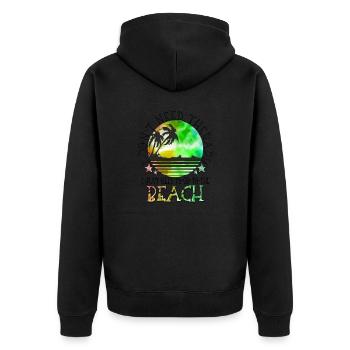summer lake nature flora art pool sea beach love - Unisex Premium Organic Zip Hoodie - black - Back - Nico (187cm)
