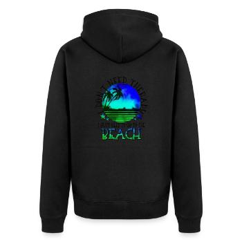 summer lake nature flora art pool sea beach love - Unisex Premium Organic Zip Hoodie - black - Back - Nico (187cm)