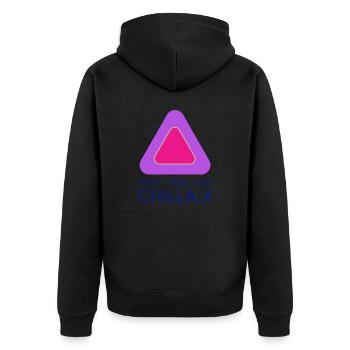 Don't flex just chillax - Unisex Premium Organic Zip Hoodie - black - Back - Nico (187cm)