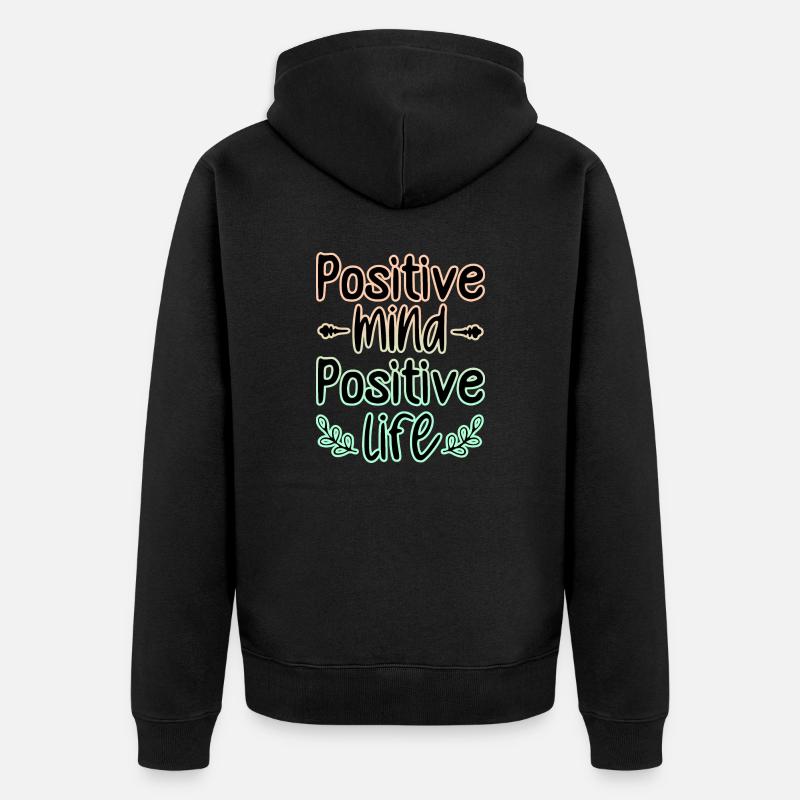 Positiver Geist 🍀 - Unisex Premium Bio Zip Hoodie - Schwarz
