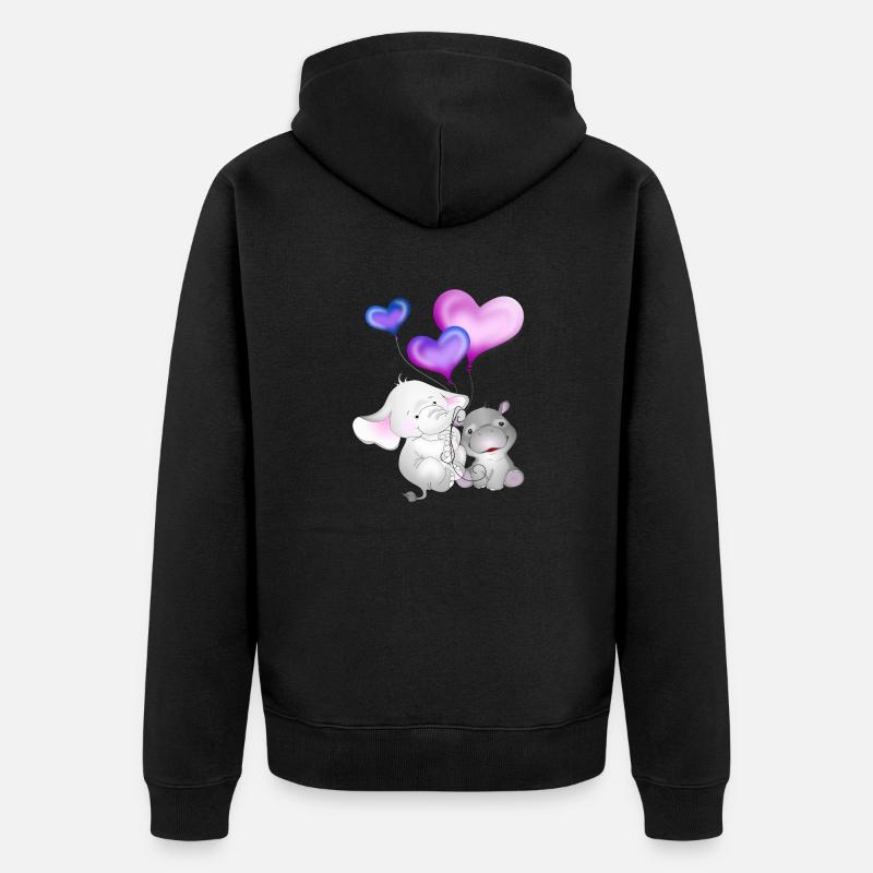 Ballon éléphant Hippopotame - Veste à capuche bio Premium Unisexe - noir