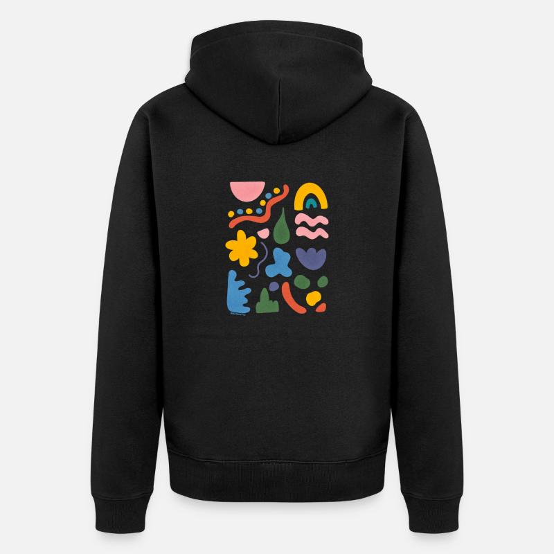 Abstrakte Kunst Bunte Formen - Unisex Premium Bio Zip Hoodie - Schwarz