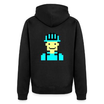 Ouvrier du bâtiment Pixel 01 - Veste à capuche bio Premium Unisexe - noir - Dos - Nico (187cm)