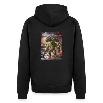 légumes Apocalypse Monster mutant brocoli - Veste à capuche bio Premium Unisexe - noir - Dos - Nico (187cm)