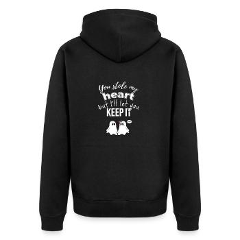 T-shirts avec des phrases amusantes - Fantasmitas 05 - Veste à capuche bio Premium Unisexe - noir - Dos - Nico (187cm)