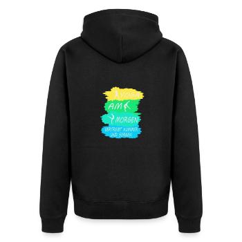 Yoga Lehrerin Kurs Meditation Geschenk Damen Matte - Unisex Premium Bio Zip Hoodie - Schwarz - Hinten - Nico (187cm)