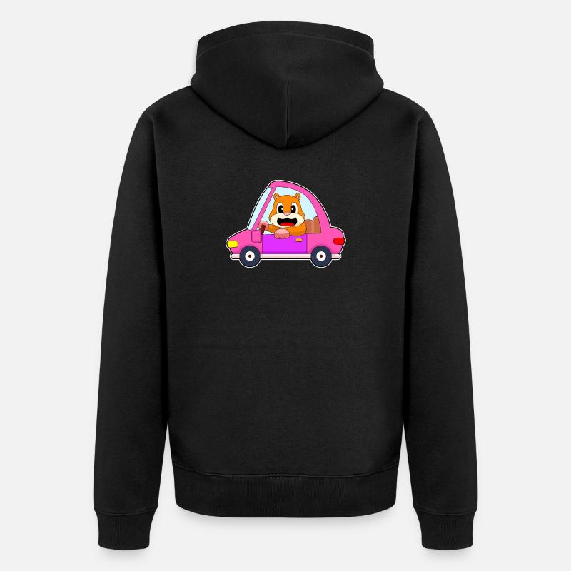Hamster Auto - Unisex Premium Bio Zip Hoodie - Schwarz
