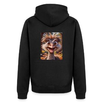 Oiseaux super mignons autour du monde – Autruche - Veste à capuche bio Premium Unisexe - noir - Dos - Nico (187cm)
