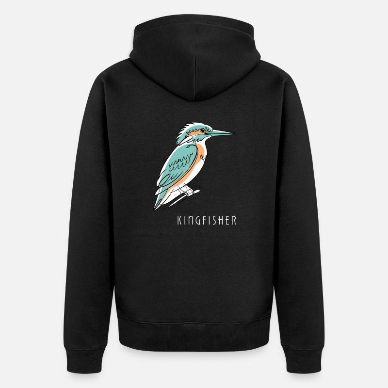 Martin-pêcheur Eisvogel - Veste à capuche bio Premium Unisexe - noir