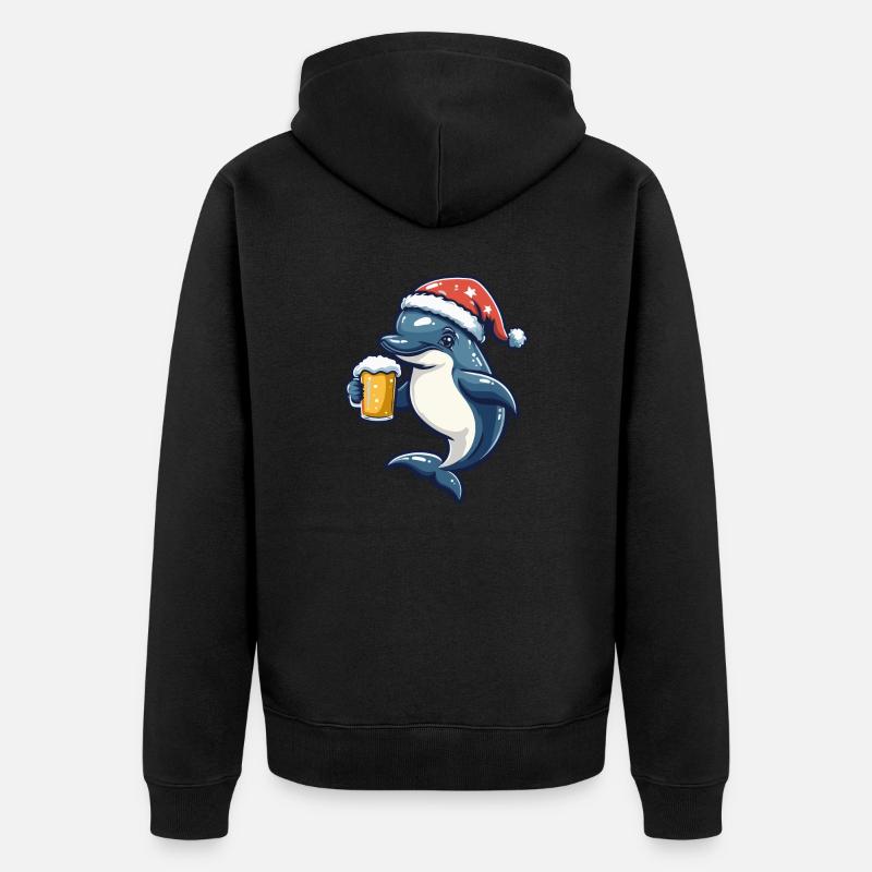 Bière de Noël Dolphin - Veste à capuche bio Premium Unisexe - noir