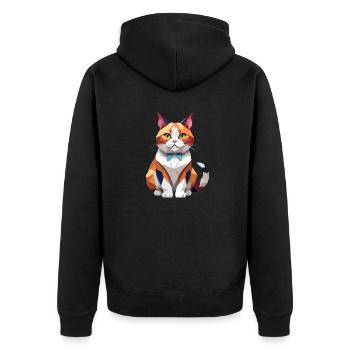 Chat Ludique Adorable Amusant Animal Coloré Géométrique - Veste à capuche bio Premium Unisexe - noir - Dos - Nico (187cm)