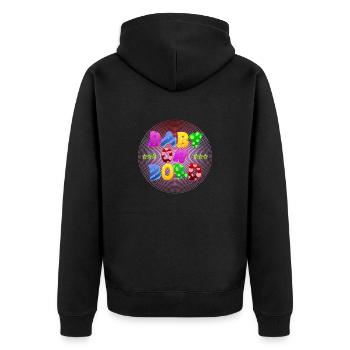 Baby Eltern Kind Geschenk Sprüche Geburt Mama Papa - Unisex Premium Bio Zip Hoodie - Schwarz - Hinten - Nico (187cm)