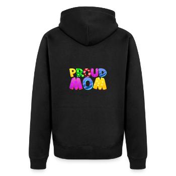 Baby Eltern Kind Geschenk Sprüche Geburt Mama Papa - Unisex Premium Bio Zip Hoodie - Schwarz - Hinten - Nico (187cm)