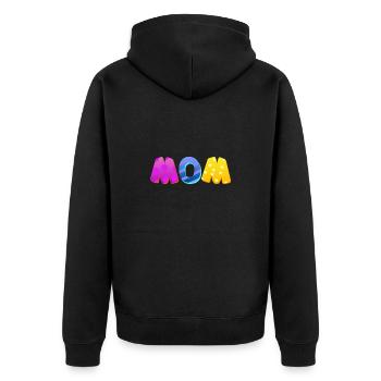 Baby Eltern Kind Geschenk Sprüche Geburt Mama Papa - Unisex Premium Bio Zip Hoodie - Schwarz - Hinten - Nico (187cm)