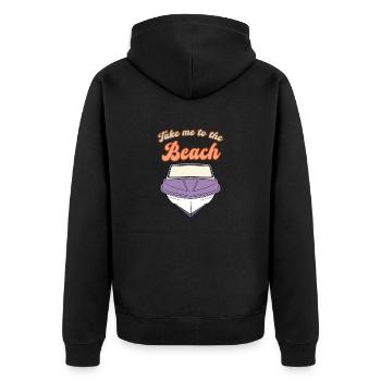 Take me to the Beach - Retro Boot Vintage Urlaub - Unisex Premium Bio Zip Hoodie - Schwarz - Hinten - Nico (187cm)