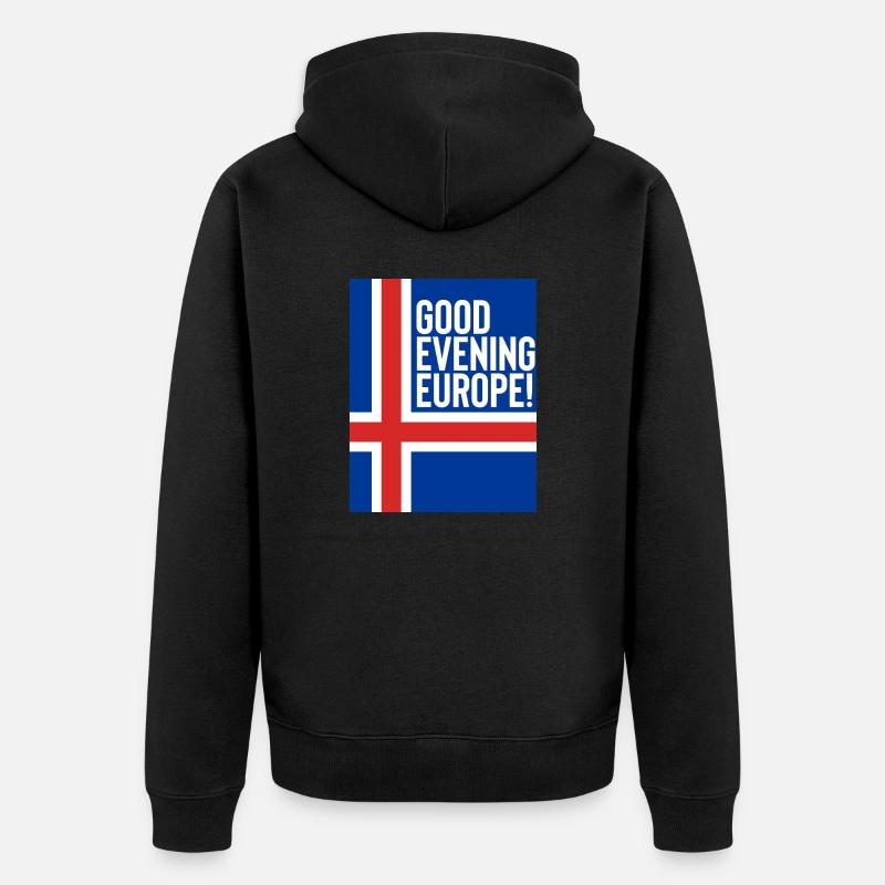 Islande Eurovision - Veste à capuche bio Premium Unisexe - noir