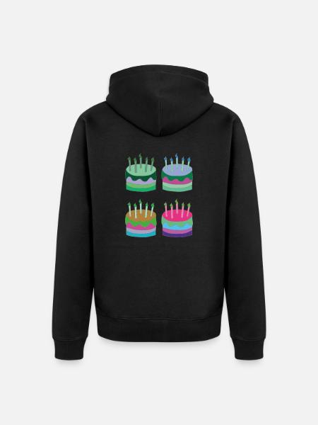 torten bunt - Unisex Premium Bio Zip Hoodie - Schwarz