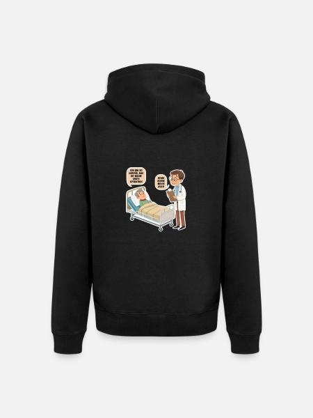 Nervös - Unisex Premium Bio Zip Hoodie - Schwarz