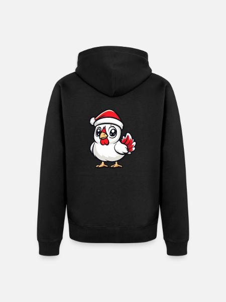 Rooster Christmas - Unisex Premium Organic Zip Hoodie - black