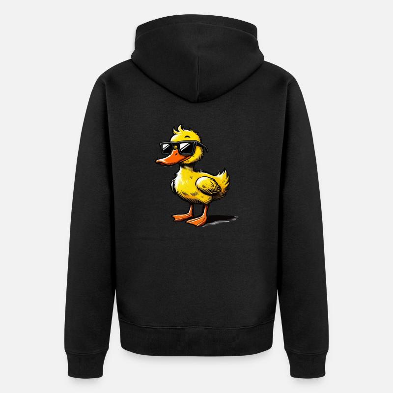 Bande dessinée de canard - Veste à capuche bio Premium Unisexe - noir