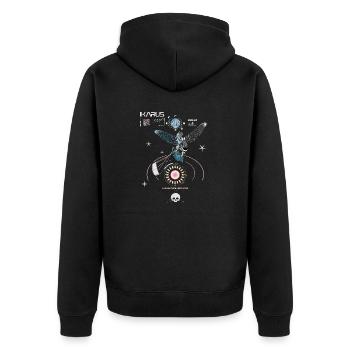 Kitesurfer Ikarus - Unisex Premium Bio Zip Hoodie - Schwarz - Hinten - Nico (187cm)