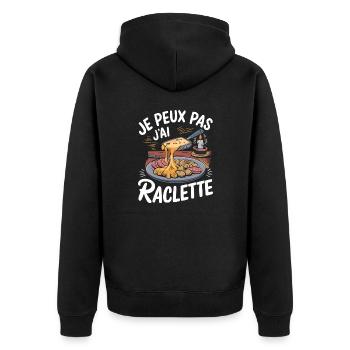 J'peux pas j'ai raclette - Veste à capuche bio Premium Unisexe - noir - Dos - Nico (187cm)