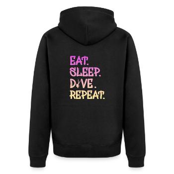 Tauchen Taucher Geschenk - Unisex Premium Bio Zip Hoodie - Schwarz - Hinten - Nico (187cm)