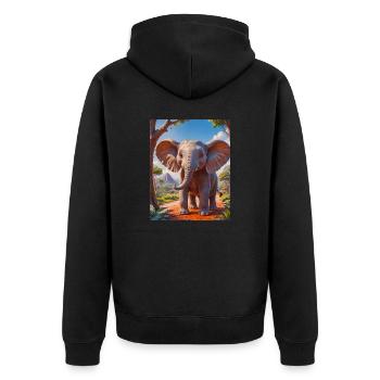 Animaux africains super mignons – éléphant - Veste à capuche bio Premium Unisexe - noir - Dos - Nico (187cm)