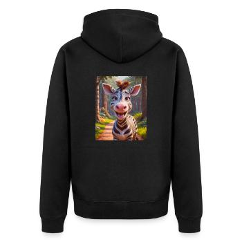 Animaux africains super mignons zèbre - Veste à capuche bio Premium Unisexe - noir - Dos - Nico (187cm)