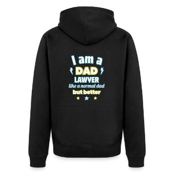 I'm a dad lawyer, like a normal dad - Unisex Premium Organic Zip Hoodie - black - Back - Nico (187cm)