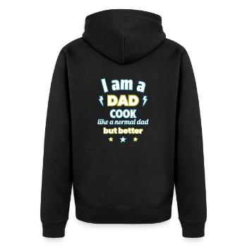 Dad Cook, gift father's day, christmas - Unisex Premium Organic Zip Hoodie - black - Back - Nico (187cm)