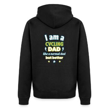 Papa RADFAHRER, Vatertagsgeschenk,Radfahren,Sport - Unisex Premium Bio Zip Hoodie - Schwarz - Hinten - Nico (187cm)