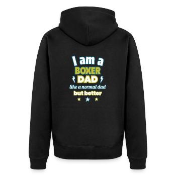 Dad BOXER,Boxing,Father's Day Gift,Sports - Unisex Premium Organic Zip Hoodie - black - Back - Nico (187cm)