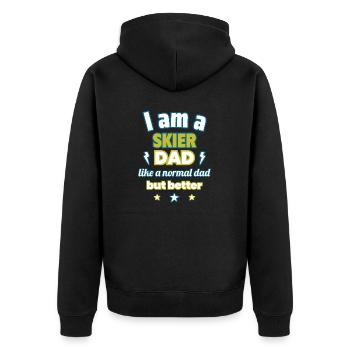 Dad SKIER, Father's Day Gift, Skiing,Sports - Unisex Premium Organic Zip Hoodie - black - Back - Nico (187cm)