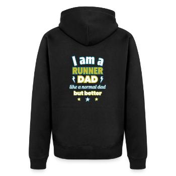 Dad RUNNER, Father's Day Gift, Running, Sports - Unisex Premium Organic Zip Hoodie - black - Back - Nico (187cm)