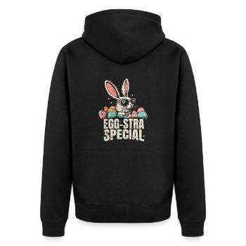 Oeuf Stra Spécial Lapin de Pâques Pâques Vintage - Veste à capuche bio Premium Unisexe - noir - Dos - Nico (187cm)