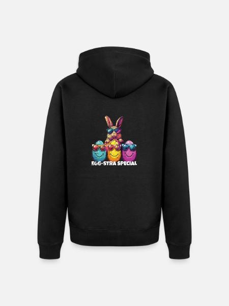 Egg-stra Spezial Ostereier - Unisex Premium Bio Zip Hoodie - Schwarz